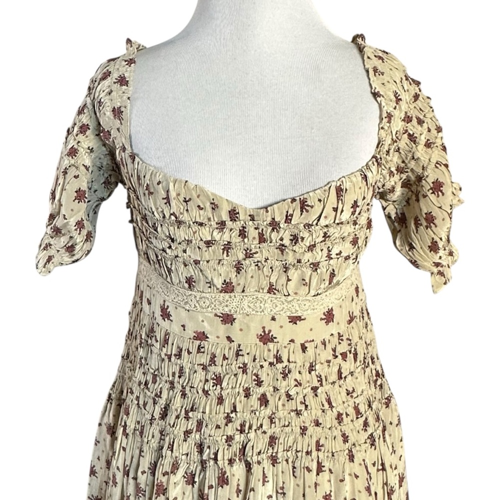 Free People Dainty Cottage Ethereal Bali Juniper Midi Dress 6 Lace Cream Floral - Picture 13 of 16